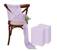 SUKORI Ceintures de Chaise en Mousseline de Soie, 24 pièces, 12 Ensembles, 17x275cm, Vert Sauge, couvertures de Chaise de Mariage, Ruban, décor de Chaise d'allée pour fête de Mariage