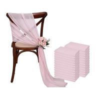 SUKORI Ceintures de Chaise en Mousseline de Soie, 24 pièces, 12 Ensembles, 17x275cm, Vert Sauge, couvertures de Chaise de Mariage, Ruban, décor de Chaise d'allée pour fête de Mariage