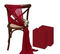 SUKORI Ceintures de Chaise en Mousseline de Soie, 24 pièces, 12 Ensembles, 17x275cm, Vert Sauge, couvertures de Chaise de Mariage, Ruban, décor de Chaise d'allée pour fête de Mariage