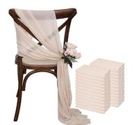 SUKORI Ceintures de Chaise en Mousseline de Soie, 24 pièces, 12 Ensembles, 17x275cm, Vert Sauge, couvertures de Chaise de Mariage, Ruban, décor de Chaise d'allée pour fête de Mariage