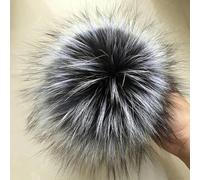 SUKORI Pompon en Fourrure de Renard Naturelle, 2 pièces, pour Chapeau, Bonnets, Pompon en Fourrure pour Casquettes, Sacs, Accessoires d'écharpe