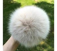 SUKORI Pompon en Fourrure de Renard Naturelle, 2 pièces, pour Chapeau, Bonnets, Pompon en Fourrure pour Casquettes, Sacs, Accessoires d'écharpe