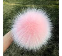 SUKORI Pompon en Fourrure de Renard Naturelle, 2 pièces, pour Chapeau, Bonnets, Pompon en Fourrure pour Casquettes, Sacs, Accessoires d'écharpe