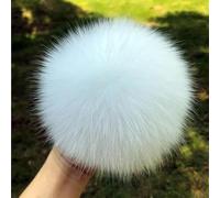 SUKORI Pompon en Fourrure de Renard Naturelle, 2 pièces, pour Chapeau, Bonnets, Pompon en Fourrure pour Casquettes, Sacs, Accessoires d'écharpe