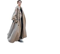 SUKORI Trench Coat Femme Printemps Automne Extra Long Flowy Oversize Casual Trench Coat pour Ceinture Double Boutonnage Lâche (Size : XL)