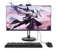 SUKOTOP Ordinateur Tout-en-Un 23,8 Pouces IPS, i5, 16Go DDR, SSD 512Go, caméra rétractable, Wi-FI Bluetooth, Nombreux Ports, Clavier et Souris Inclus，Idéal pour Le Bureau et la Vie Quotidienne