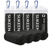 Sukreen Lot de 4 serviettes rafraîchissantes en microfibre douce et respirante, pour le golf/le sport, le yoga, restez au frais sur le cou, 101,6 x 30,5 cm