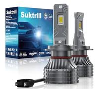Suktrill Ampoules, H7 LED 36000LM Canbus, Kit de Conversion Halogène 12V 160W 6000K Blanco de Voiture et moto,12000 RPM Ventilateur, 1:1 Ultra-Compacte,1000% Supérieure, Lot de 2,anti erreur.