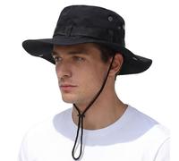 SUKUTU Chapeau de pêcheur pour Homme Chapeau d'été à Large Bord Pliable et Respirant Style Cow-Boy Explorateur Boonie Bucket Hat