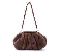 SUKUTU Pochette Knödel pour Femme en Fausse Fourrure plissée Sac nuage Vintage Pochette en peluche floue Sac à bandoulière moelleux