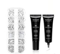 Sularpek 1440 Pièces Strass Ongle Nail Art and 2pcs 15g Gel 3D Nail Art