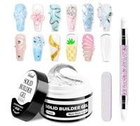 Sularpek 15ml Solide Sculpture Builder Gel, 3D Gel Nail Art, Gels Construction Ongle UV, Non-Stick Gels 3D Ongle, pour Extension Décoration et Répare Nail Art, Clair