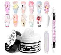 Sularpek 15ml Solide Sculpture Builder Gel, 3D Gel Nail Art, Gels Construction Ongle UV, Non-Stick Gels 3D Ongle, pour Extension Décoration et Répare Nail Art, Blanc