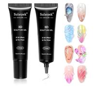 Sularpek 2pcs 15g Gel 3D Nail Art, Multifonctionnel Sculpting Gel, Sculpture Transparent pour Nail Art , pour Nail Charms DIY Design Sculpture Styling dans la Maison