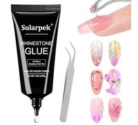 Sularpek Colle à strass 30 g - Gel de sculpture des ongles 3D - Gel adhésif puissant pour pierres précieuses - Colle de nail art pour strass, pierres de cristal, bijoux, diamants, pour salon et maison