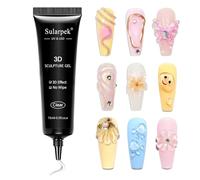 Sularpek Gel 3D Nail Art, 15g Sculpture Gel à ongles, Multifonctionnel Colle à Ongles Sculpting, pour DIY Nail Design Sculpture Nail Styling dans la Maison