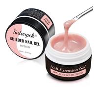 Sularpek Gel Construction Ongle UV, 2 Pièces 15ml Gel de Construction Ongle pour RéParer, Renforcer Les Ongles Et L'Extension Des Ongles(Milk pink)