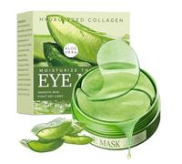 Sularpek Lot de 60 coussinets pour les yeux pour 30 applications, patchs pour les yeux avec collagène et extrait d'aloe, avec humidité rafraîchissante, cernes et yeux fatigués
