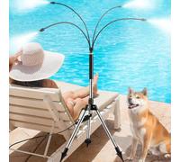 Sulataya Brumisateurs sur pied pour terrasse extérieure, système de brumisation réglable de 1,3 m avec quatre têtes de pulvérisation et tuyau d'eau de 8 m, système de refroidissement portable pour