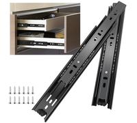 Sulawskys 6 paires glissières de tiroir 45 cm (12 pièces),glissiere pour tiroir, montage latéral,extension complète,coulisse tiroir avec roulements à billes, capacité de 45 kg, noir