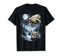 Sulcata Tortue Hurlant à la Lune rétro des années 90 T-Shirt