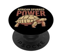 Sulcata Tortue Sulcata Propriétaire Tortue éperon Africaine PopSockets PopGrip Adhésif