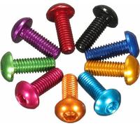 Suleve M3AH5 10pcs M3×6mm Hex vis à embase ronde tête bouchon vis 7075 alliage d'aluminium - rouge