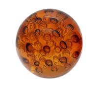 Sulfure en Verre et Presse Papier, Collection Aquaviva, Ambre et Feu, Diamètre 10 cm