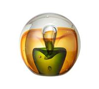 Presse-Papier Sulfure Ambre Et Vert En Verre 8 Cm