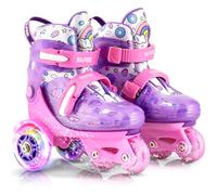 SULIFEEL Patins à roulettes Ajustables pour Filles garçons Enfants,Roues Lumineuses à Flash Amusantes Type d'équilibre à Trois Points Convient pour Les débutants Patinage à roulettes d'intérieur
