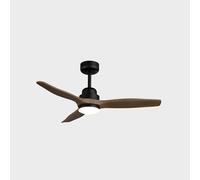 Sulion - Ventilateur de plafond avec lumière LED - Moteur DC silencieux - Pour extérieur IP44 et intérieur - Télécommande - Minuteur - Mode été/hiver - 3 pales (noir bois foncé, moyen)