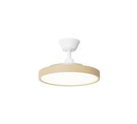 Sulion - Ventilateur de plafond avec pales rétractables et éclairage LED réglable BOMBAY STYLE | Moteur DC silencieux, 6 vitesses, télécommande, fonction été/hiver, couleur bois