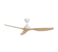 Sulion - Ventilateur de plafond IVY blanc et bois | Moteur DC silencieux 6 vitesses | Fonction été-hiver | Convient pour intérieur et extérieur IP44 | Télécommande incluse