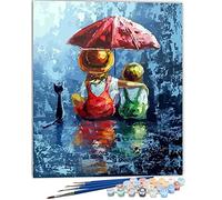 SULISO Peinture par Numero Adulte, Kit Peinture Adulte Enfant Comprend des Peintures Acryliques et des Pinceaux Sans Cadre,Enfance 40x50 cm
