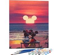 SULISO Peinture par Numero Adulte, Kit Peinture Adulte Enfant Débutants avec 4 Pinceaux Sans cadre 40×50 cm,Star du dessin Animé