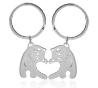 SULIUDAJI 1 Paire Porte Clef Couple, Porte Clef Chat, Les Deux Ensemble Peuvent Former Une Forme De Cœur, Convient Pour Les Cadeaux D'Anniversaire, Les Cadeaux De Saint-Valentin Pour Les Couples