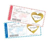 SULIUDAJI 2 Pièces Carte à Gratter Voyage Surprise,Carte Embarquement Personnalisable à offrir,Billet Avion Annonce, idée Cadeau personnalisée pour Anniversaire EVJF fête