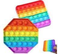 SULIUDAJI 2 pièces Push and Pop Bubble Sensory Fidget Toy, Jouets Sensoriels à Presser, Silicone Anti-Stress Jouets de Soulagement de L'anxiété Educatifs Autisme Besoins Spéciaux pour Enfants Adultes