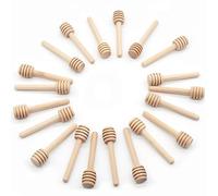 SULIUDAJI 20 PCS Cuillère à Miel en Bois Bio Honey Dipper Cuillère Bâton pour de Miel Collecte de Confiture et la Distribution Portable No.25