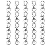 SULIUDAJI 20Pcs Anneaux Porte Clef, Mousqueton Pivotant, Attache Porte-Clés, Fermoir Mousqueton, Métal Keychain, Bricolage Accessoires Pour Lanières Bijoux