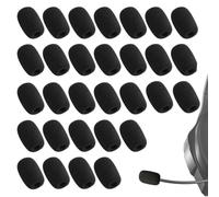 SULIUDAJI 30 Pièces Bonnette Micro,Mousse Micro Casque,Mousse Micro,Mini Microphone Casque Pare-Brise Mousse,Pour La Salle De Classe,La Salle De Conférence,Interviews D'Actualités,Diamètre 8Mm,Noir