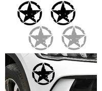 SULIUDAJI 4 Pièces Autocollant Militaire Etoile Différentes Couleurs, Stickers Voiture Personnalisé, Stickers Van Pvc Stickers Decoration Deco Us Army Off Road Pour Moto Et Voiture Van