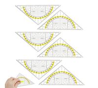 SULIUDAJI 6 Pièces Equerre Ecole Rapporteur, Règle Equerre Rapporteur 2 En 1 Geometrie Triangle À Dessiner Requerre Plastique Plate Fourniture Scolaire Pour Etudiants Enfants Bureau Maths