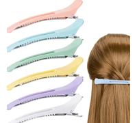 SULIUDAJI 6Pcs Pince Crocodile Cheveux Femme, Antidérapante, Sans Trace, Pour Sectionnement Coupe, Pince À Cheveux À Bec De Canard Pratiques, Pince Cheveux Coiffeur, Morandi