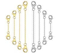SULIUDAJI 8 piezas Extensor de Collar Extensión de Cadena de Pulsera Extensor de Cadena Cierre de Langosta Magnético Alargadores de cadenas para Fabricación de Bisutería (Oro y Plata)