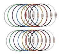 SULIUDAJI Lot de 16 Câbles Porte-Clés en Fil De Fer en Acier Inoxydable pour Porte-Clés pour Randonnée en Plein Air