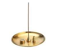 SULIUDAJI Porte-Encens 4 en 1 en Laiton avec Récupérateur de Cendres en Acier Inoxydable pour Maison, Bureau, Salle de Yoga
