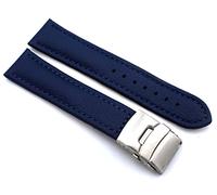 Sulla Bracelet de montre en cuir véritable avec boucle déployante en acier inoxydable, 20 mm