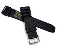 Sulla Bracelet de plongée professionnel en caoutchouc silicone - 18 mm, 20 mm, 22 mm, 24 mm - Bleu Noir - Boucle ardillon, Noir , 18 mm, Décontracté