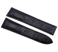 Sulla RIOS1931 Bracelet de montre en cuir avec gaufrage alligator compatible avec boucle déployante Omega Coutures blanches, 20 mm, Cuir, Pas de pierre précieuse